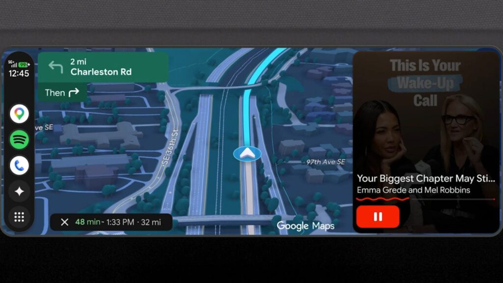 Androi Auto vídeo Full HD em segundo plano