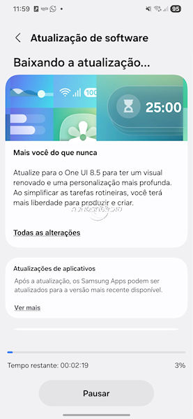 Galaxy S23+ One UI 8.5 no Brasil