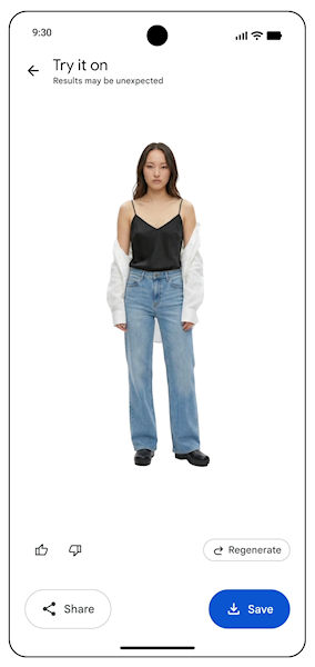 Google Fotos combinação de roupas para criar looks