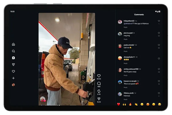 Instagram suporte para tablets e dispositivos com tela grande