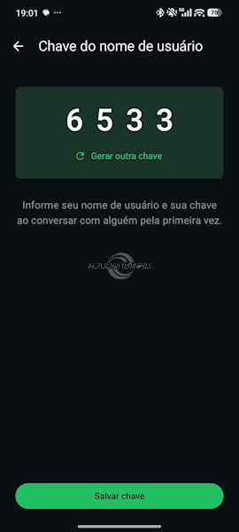WhatsApp nomes de usuário com chave