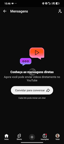 YouTube Mensagens Diretas