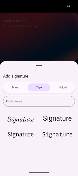 Aplicativo Signature (Assinatura) do Google