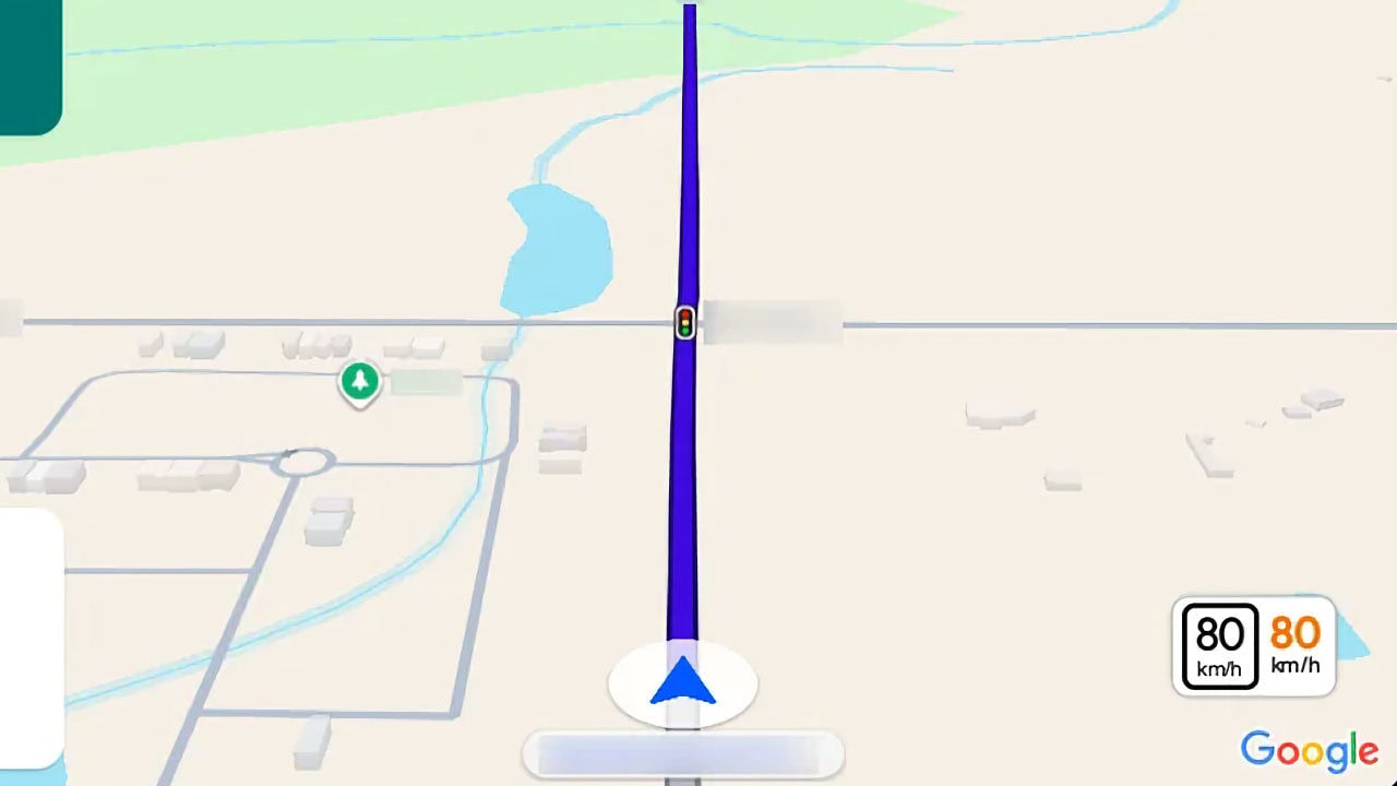 Google Maps no Android Auto com velocímetro