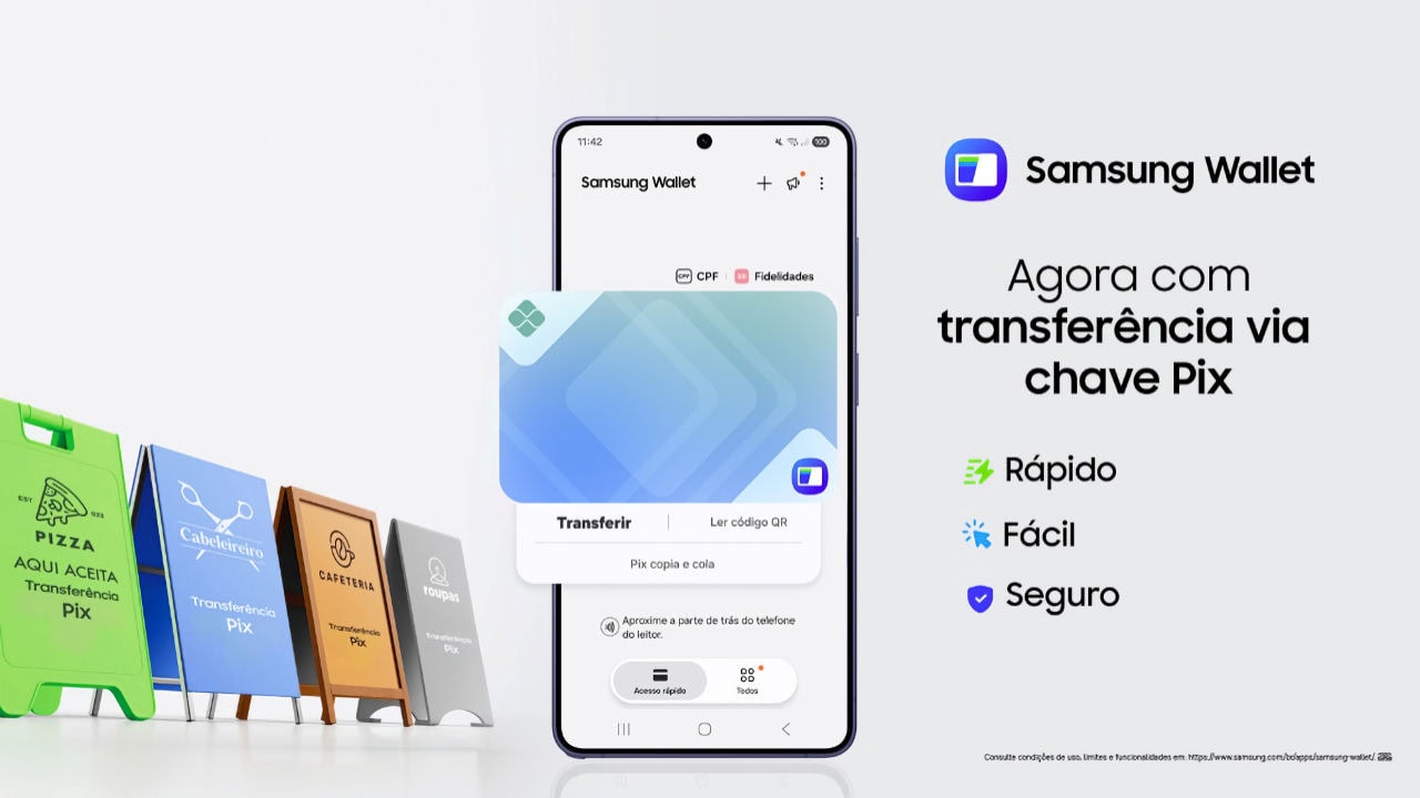 Samsung Wallet transferência via chave Pix