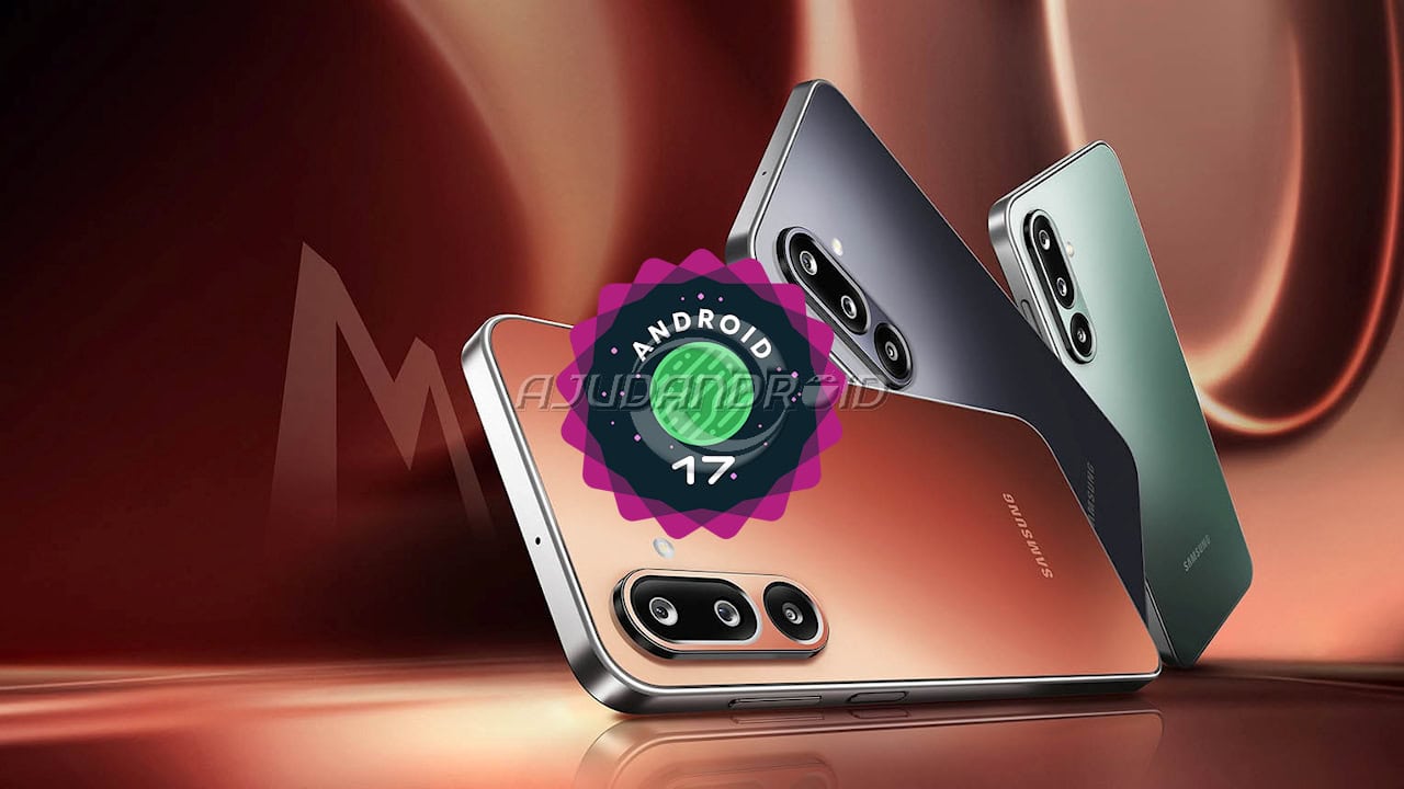 Galaxy M36 com Android 17 logo
