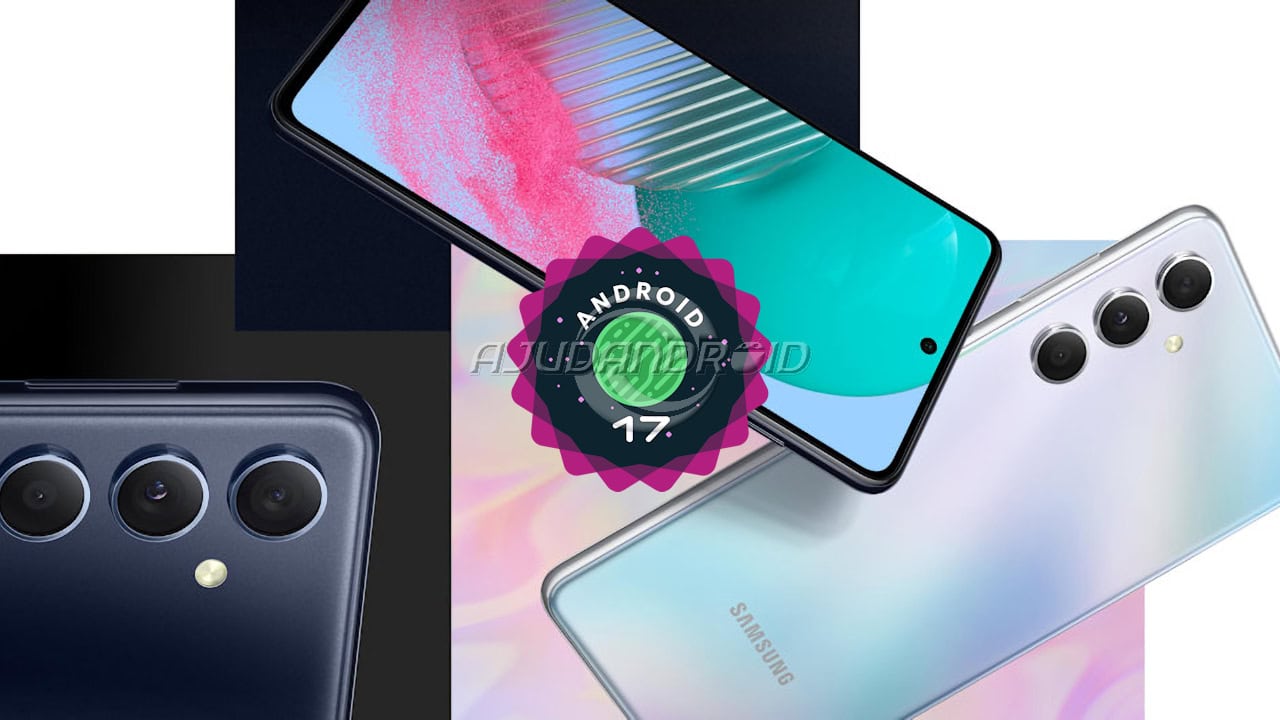 Galaxy M54 com logo do Android 17