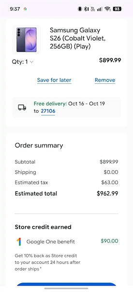 Google Play Store seção Comprar dispositivos