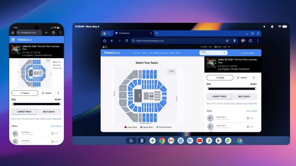 Googlebook começar no telefone e continuar no laptop