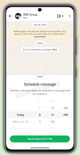 WhatsApp Mensagens agendadas em teste