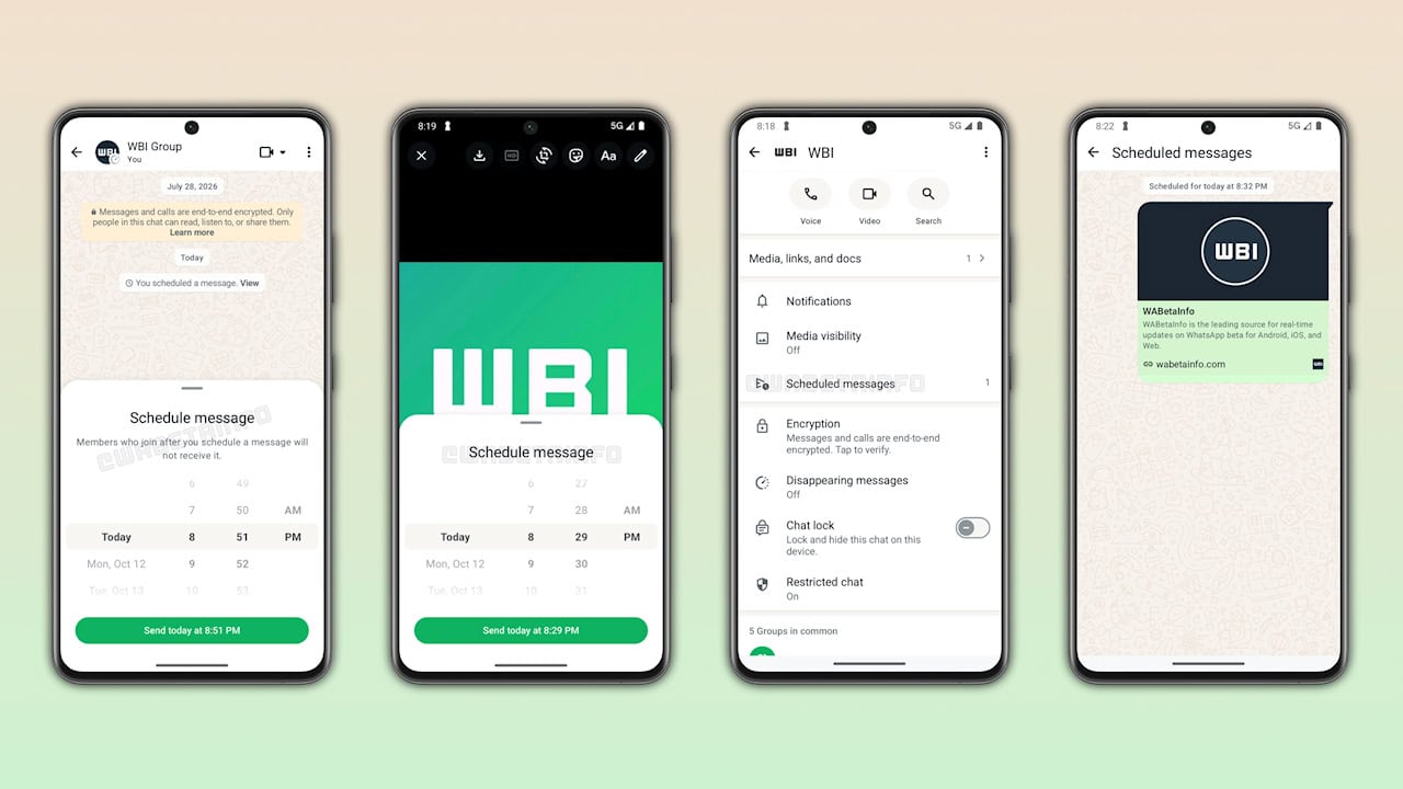 WhatsApp Mensagens agendadas em teste